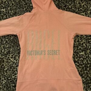 Victoria's Secret Peachy Orange 'Angel' Sweatshirt with Gold Rhinestones
